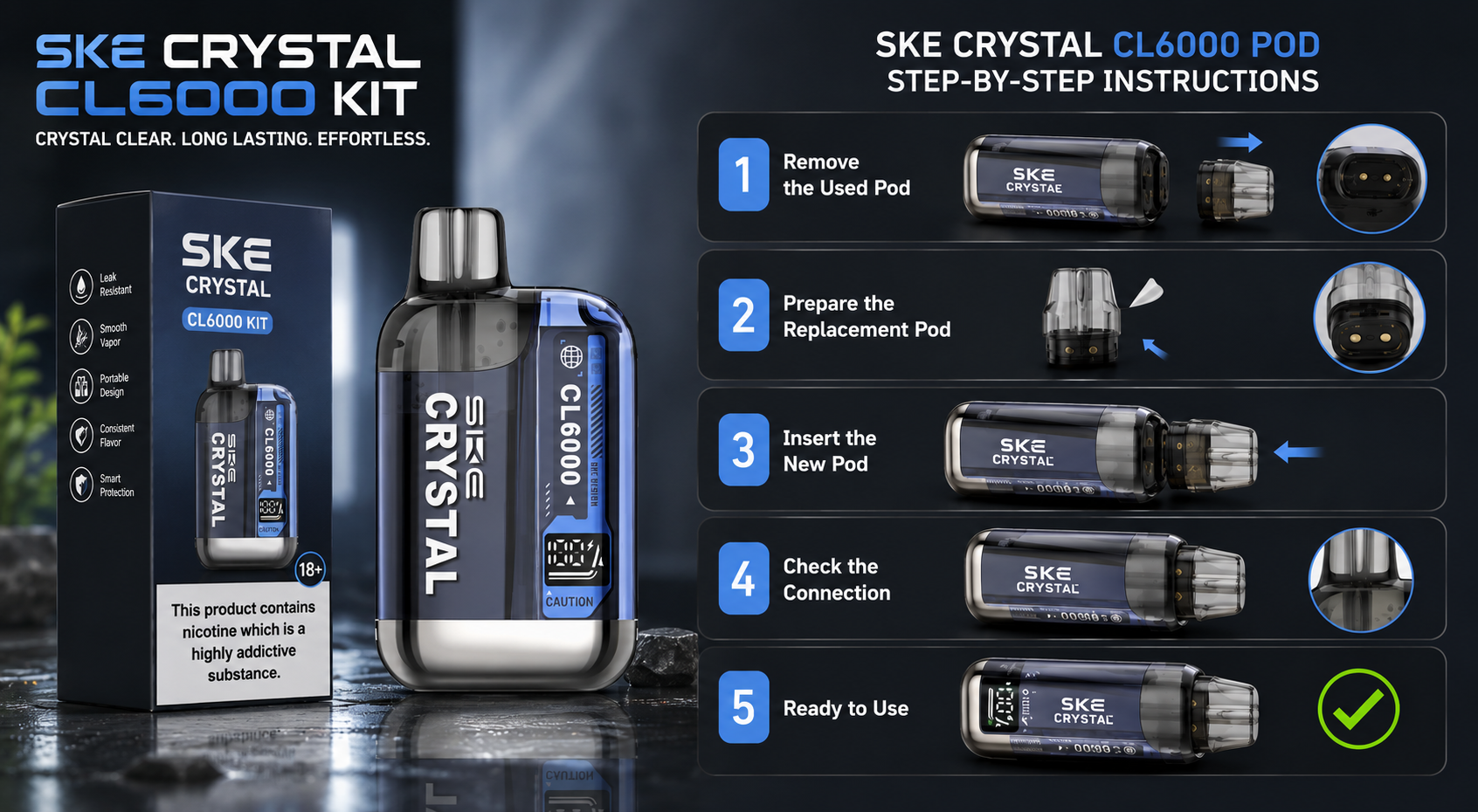 How to replace an SKE Crystal CL6000 pod