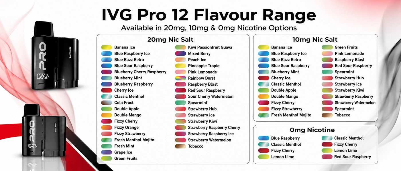 IVG PRO 12 Pods Flavours