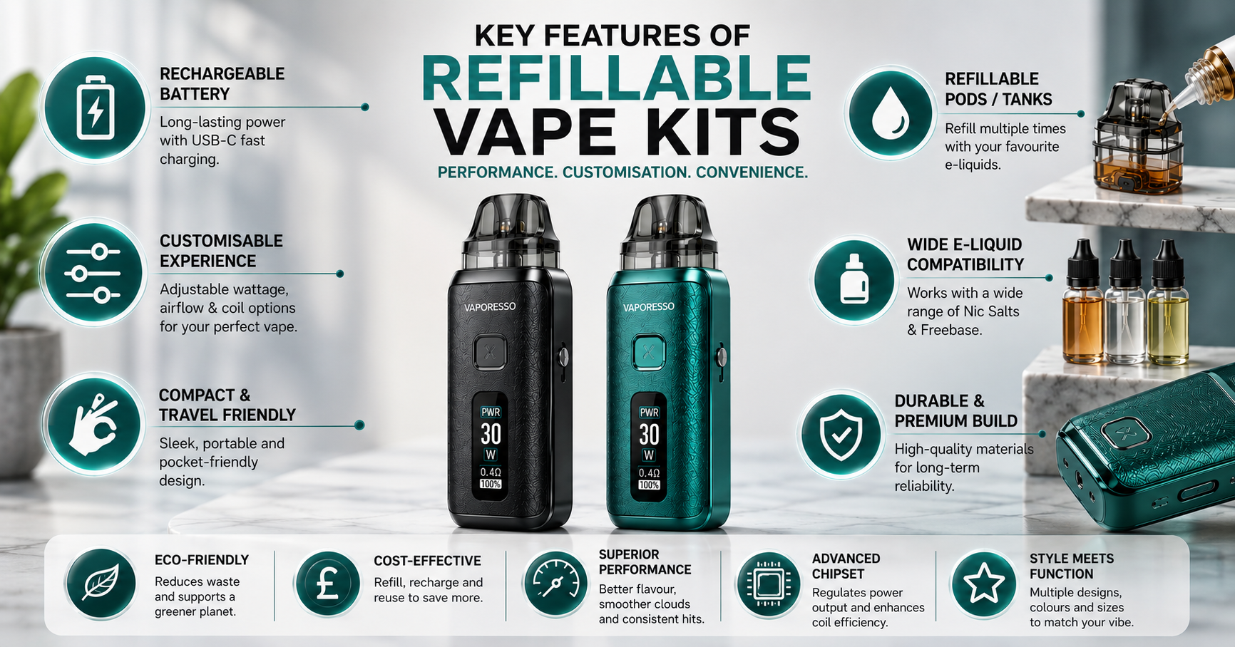 Key features of refillable vape kits