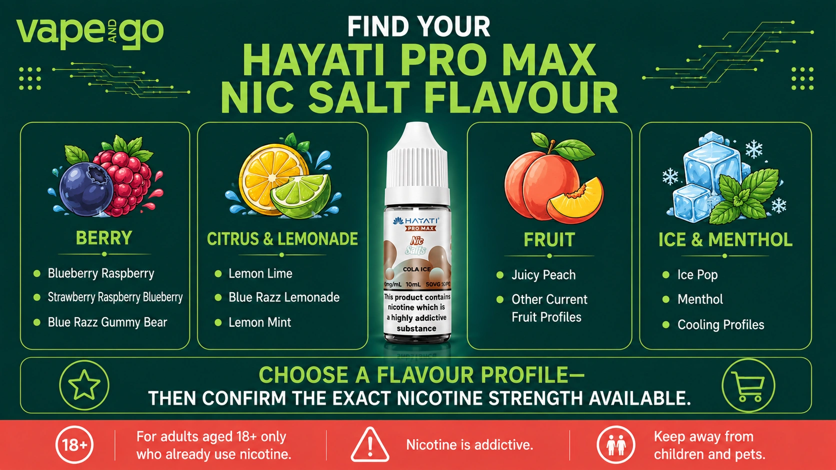 Hayati Pro Max nic salts flavours
