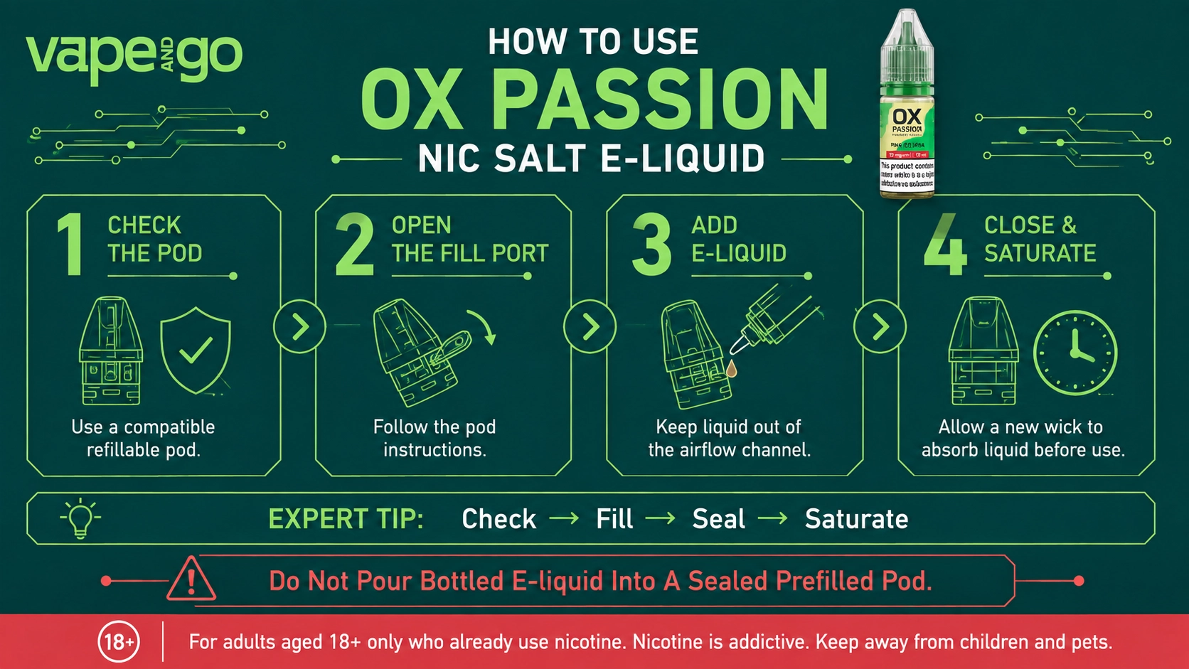 Oxva OX Passion Nic Salts how to use