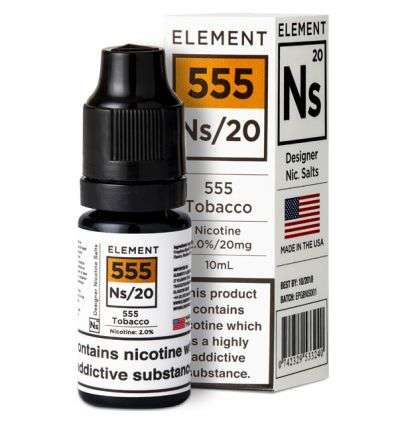  555 Tobacco Nic Salt E-Liquid by Element NS10 & NS20 10ml 