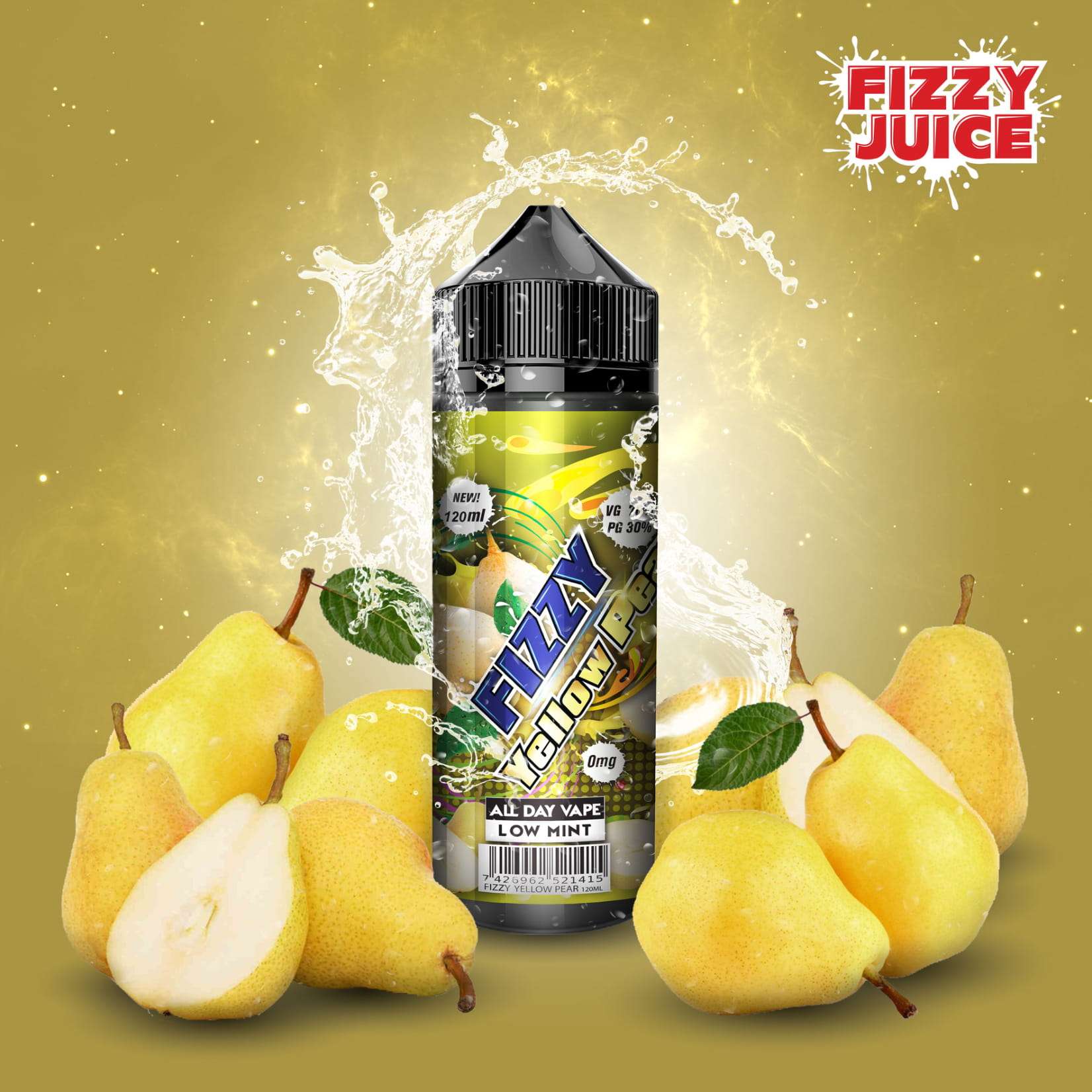 Yellow Pear Shortfill E-Liquid by Mohawk & Co Fizzy 100ml