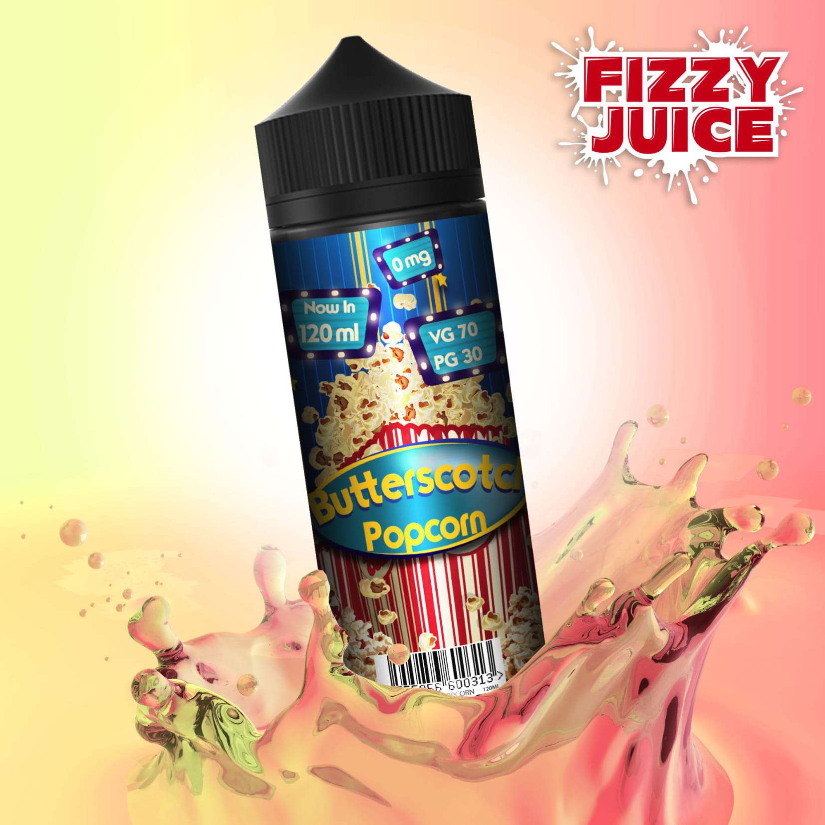 Butterscotch Popcorn Shortfill E-Liquid by Mohawk & Co Fizzy 100ml