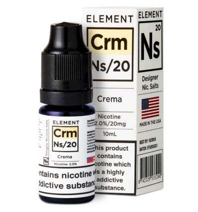  Crema Nic Salt E-Liquid by Element NS10 & NS20 10ml 