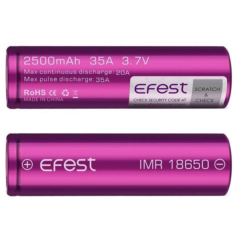 2 x EFEST IMR 18650 Rechargeable Battery (3000MAH 35A)
