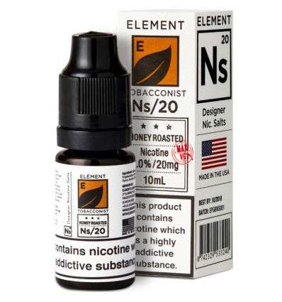  Honey Roasted Tobacco Nic Salt E-Liquid by Element NS10 & NS20 10ml 
