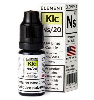  Key Lime Cookie Nic Salt E-Liquid by Element NS10 & NS20 10ml 