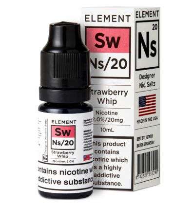  Strawberry Whip Nic Salt E-Liquid by Element NS10 & NS20 10ml 