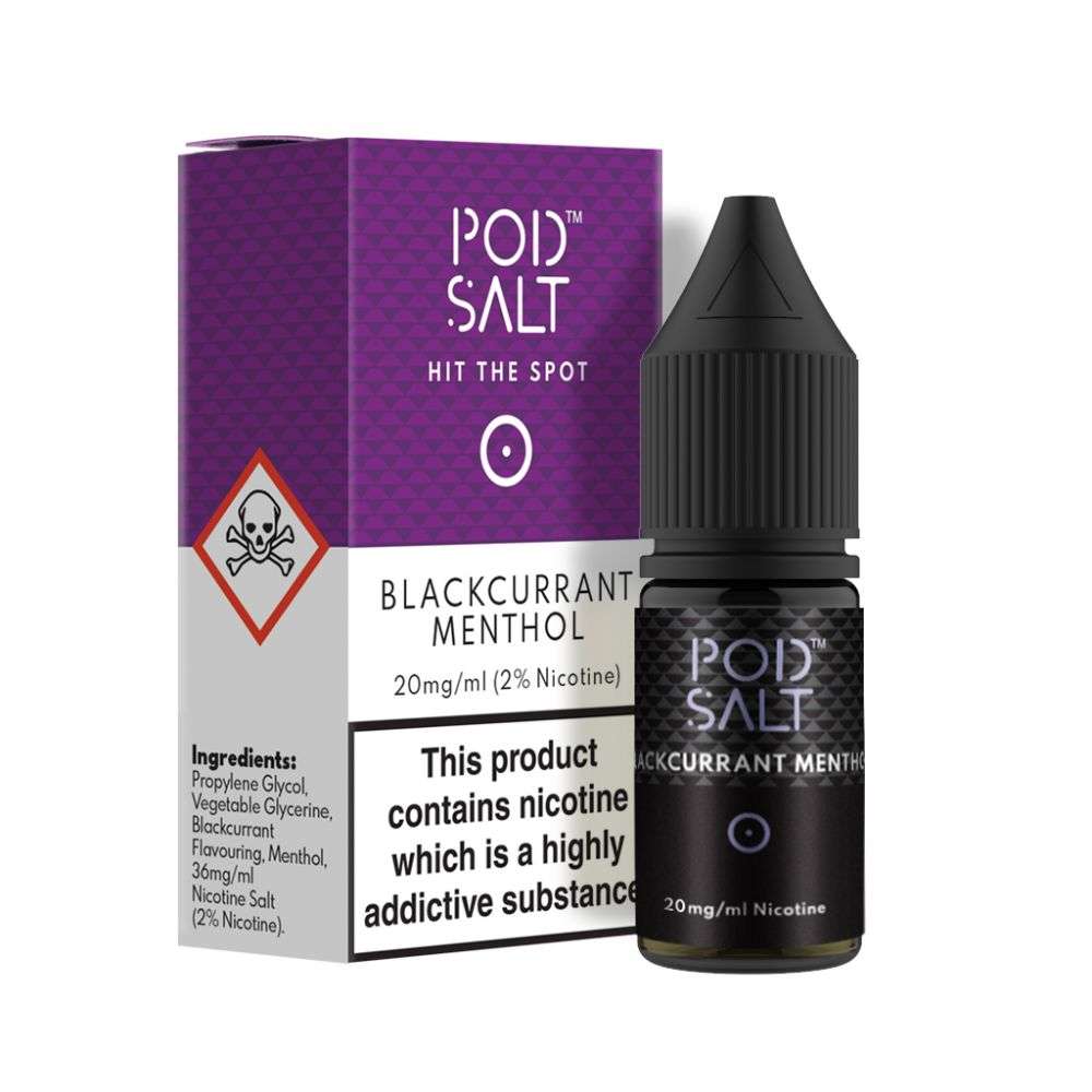 Blackcurrant Menthol Nic Salt E-Liquid by Pod Salt 10ml