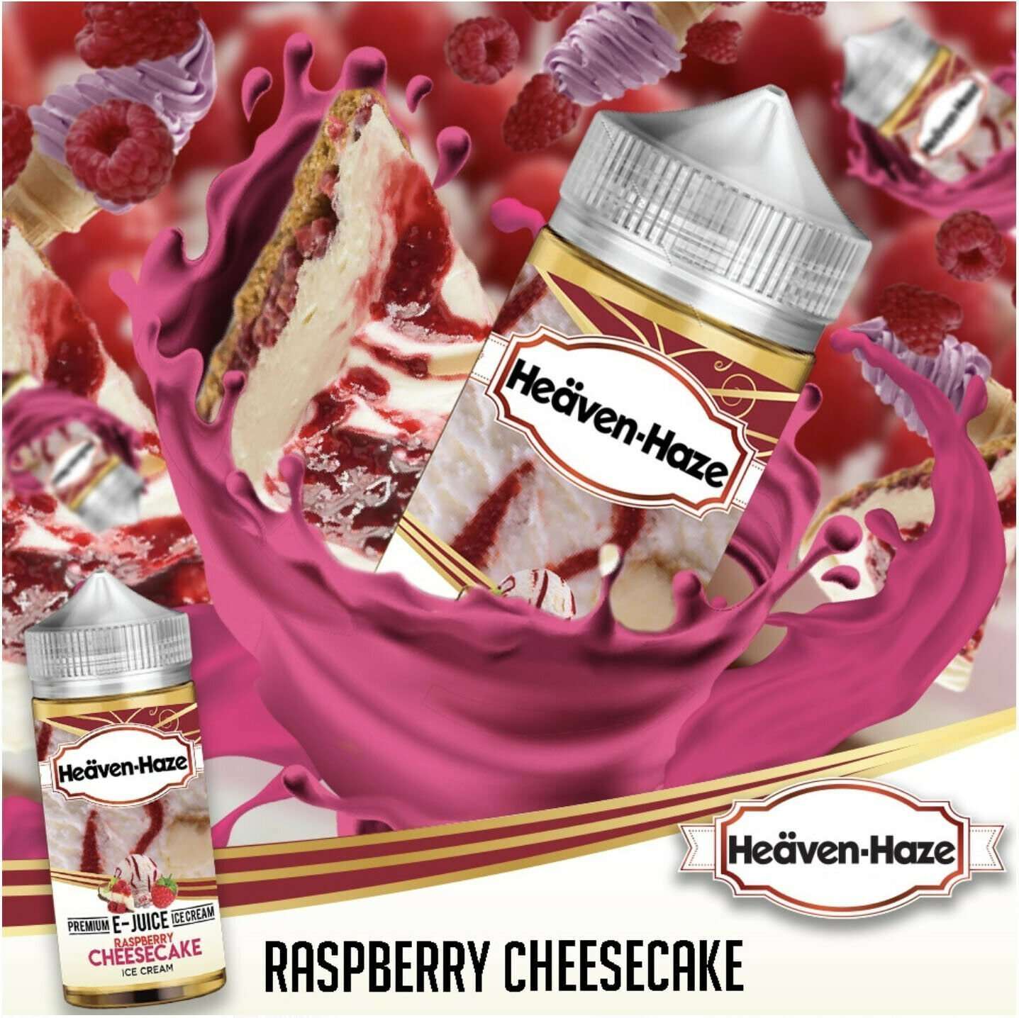Heaven Haze E Liquid - Raspberry Cheesecake - 100ml
