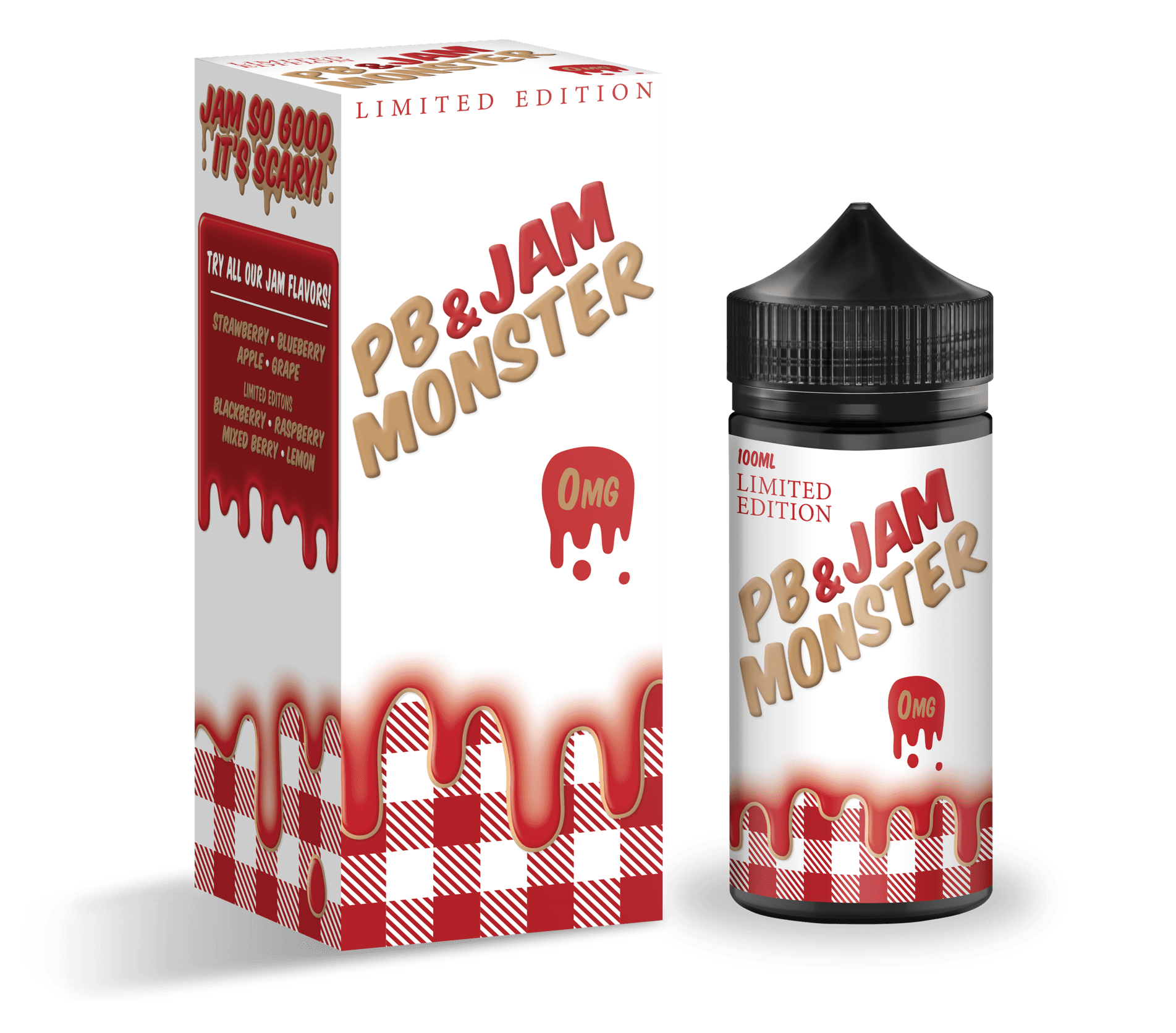  Jam Monster E Liquid - PB & Jam Strawberry - 100ml 