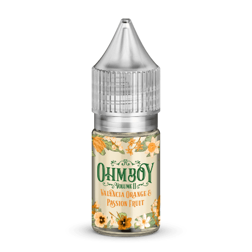 Valencia Orange and Passion Nic Salt E liquid by Ohm Boy Volume II 10ml