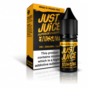 Mango & Passion Fruit Nic Salt E liquid by Just Juice 10ml