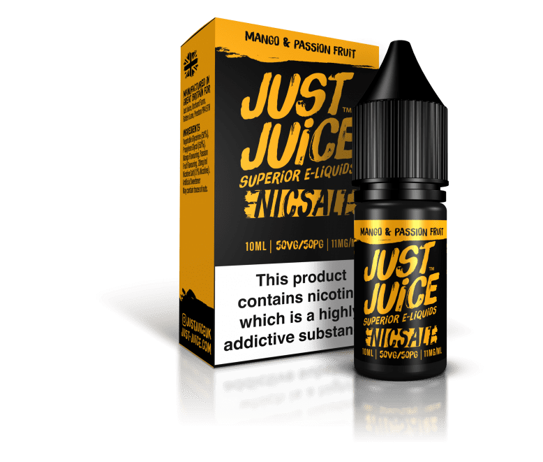 Mango & Passion Fruit Nic Salt E liquid by Just Juice 10ml