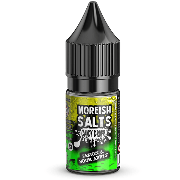 Candy Drops Lemon & Sour Apple Nic Salt E-liquid by Moreish Puff 10ml