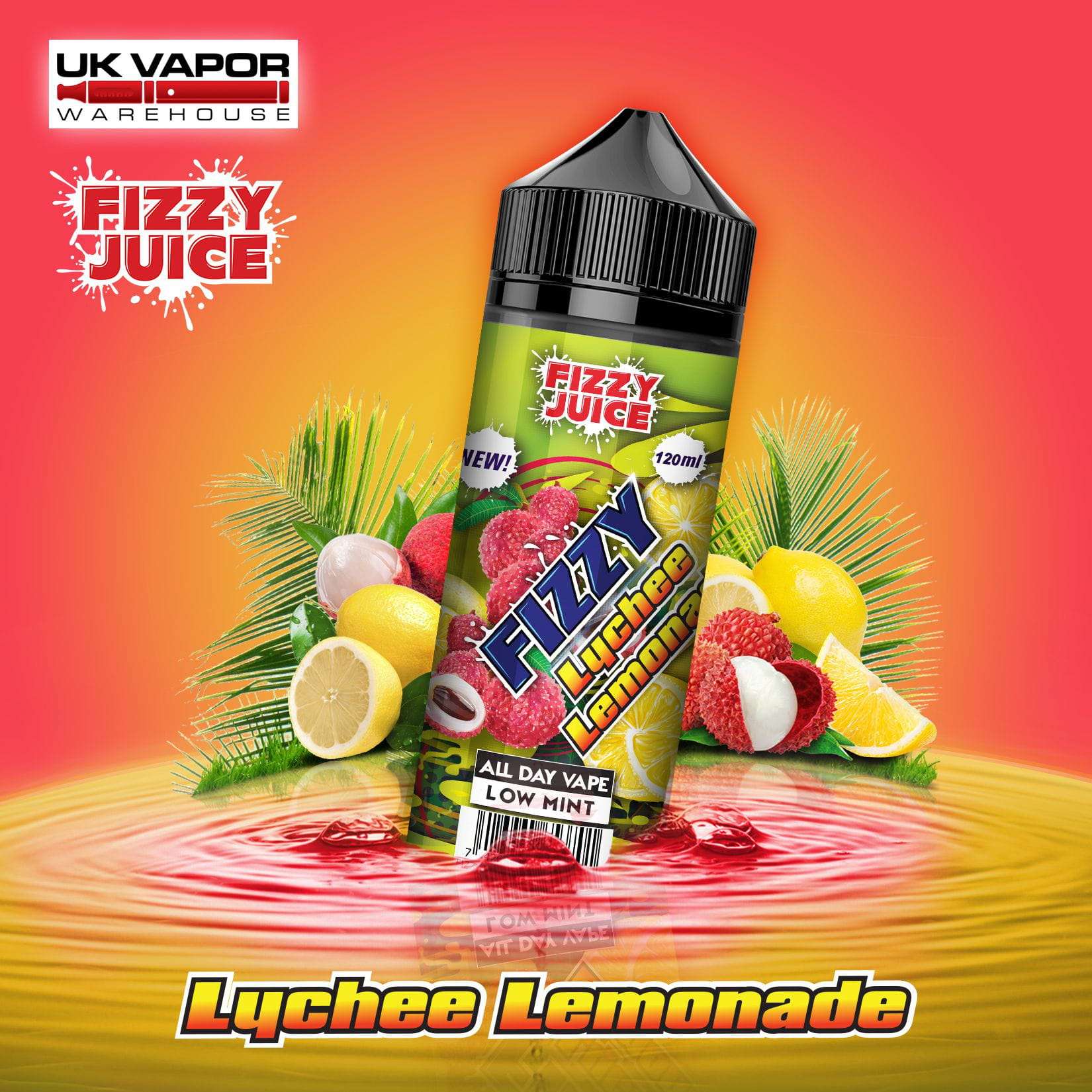 Fizzy Lychee Lemonade Shortfill E-Liquid by Mohawk & Co Fizzy 100ml 