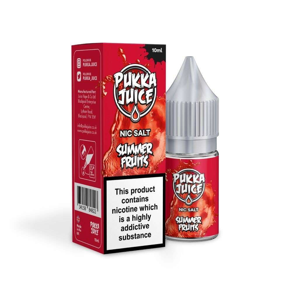 Summer Fruits Nic Salt E-Liquid by Pukka Juice 10ml