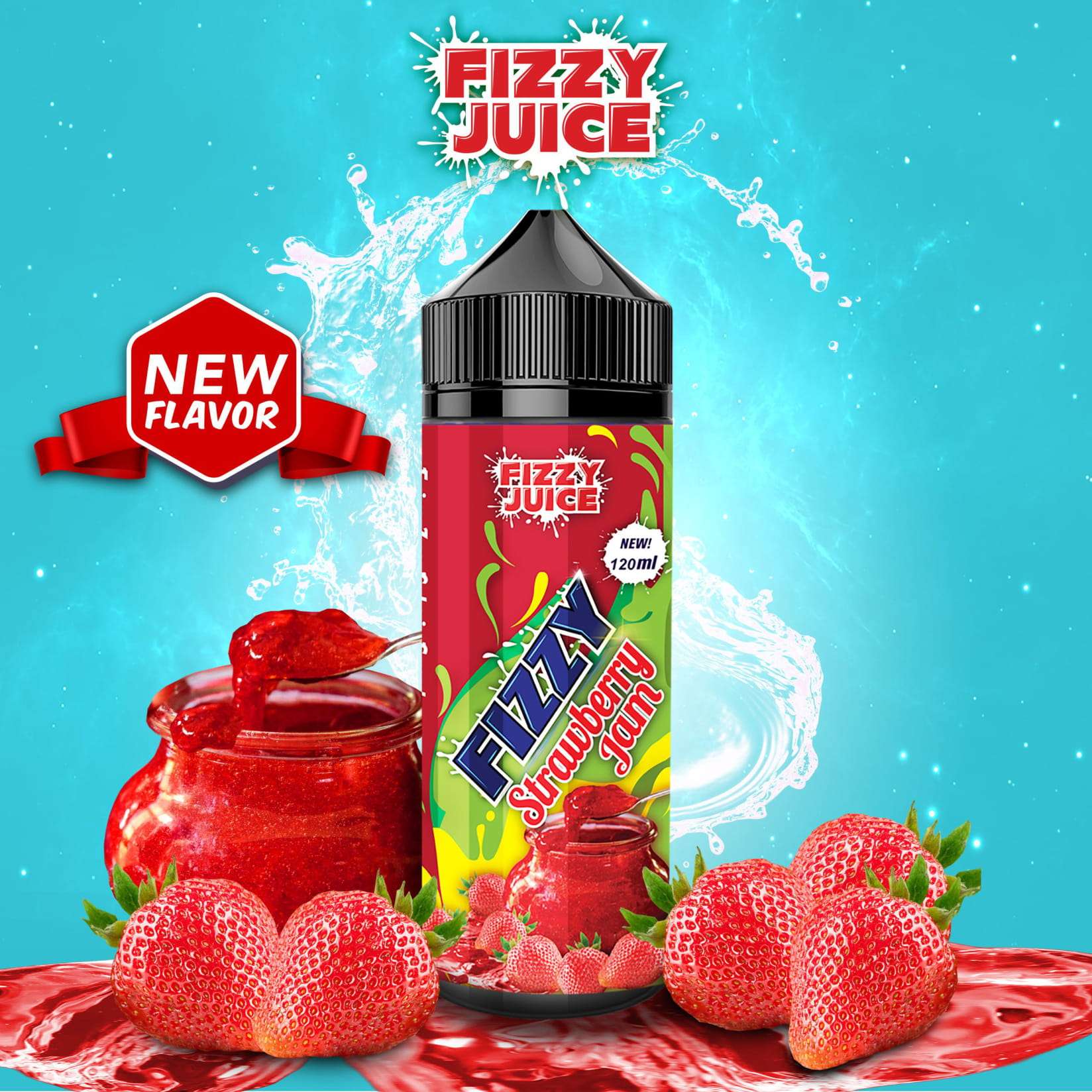  Strawberry Jam Shortfill E-Liquid by Mohawk & Co Fizzy 100ml 