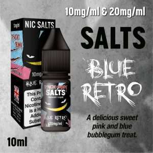 Blue Retro Nic Salt E-liquid by Psycho Bunny 10ml
