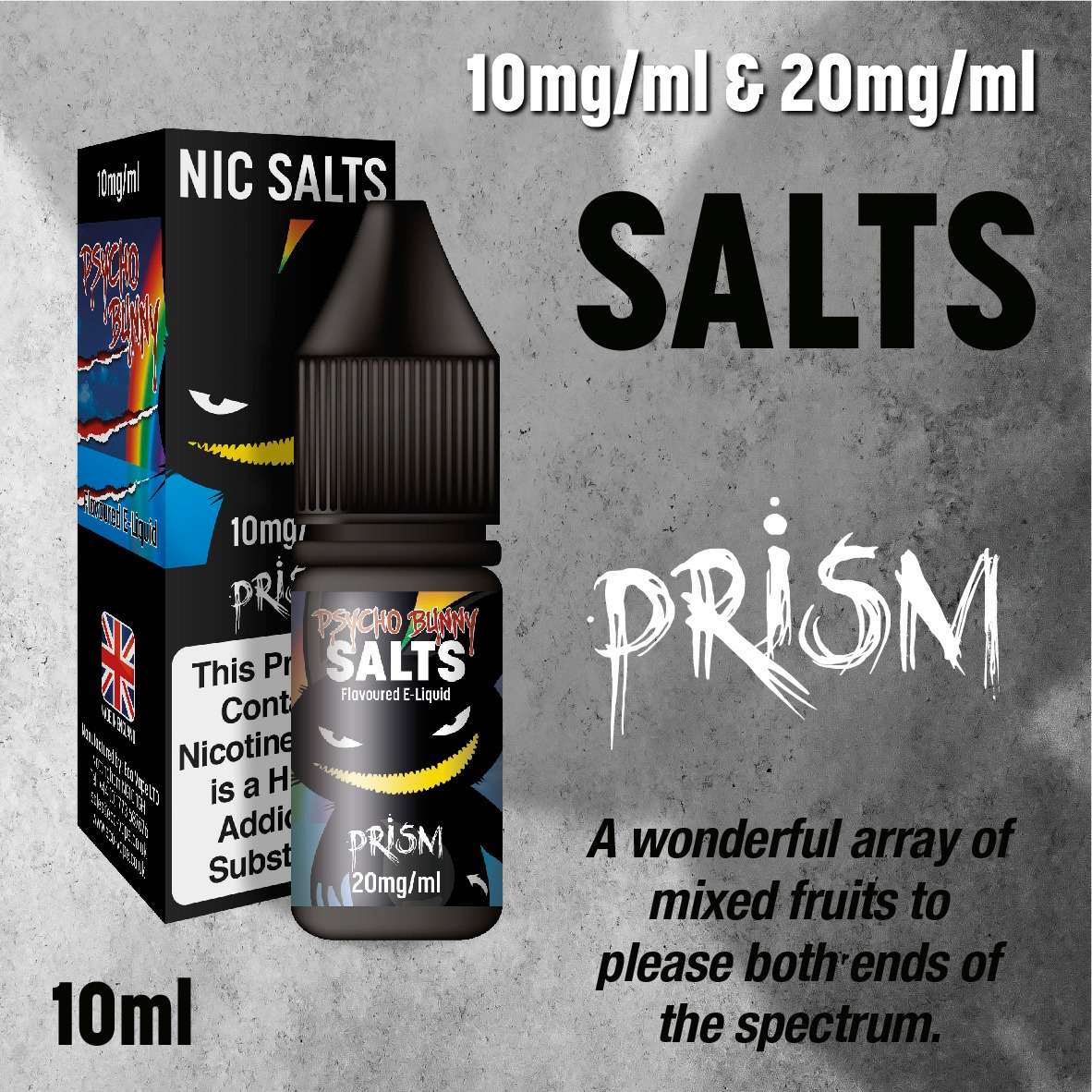  Prism Nic Salt E-liquid by Psycho Bunny 10ml 
