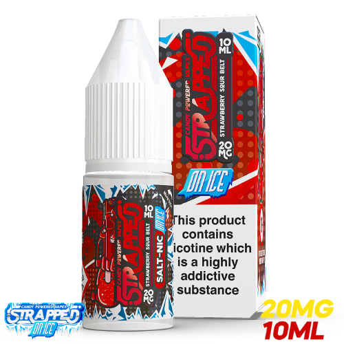 Strawberry Sour Belt On Ice Nic Salt E-liquid by Strapped 10ml