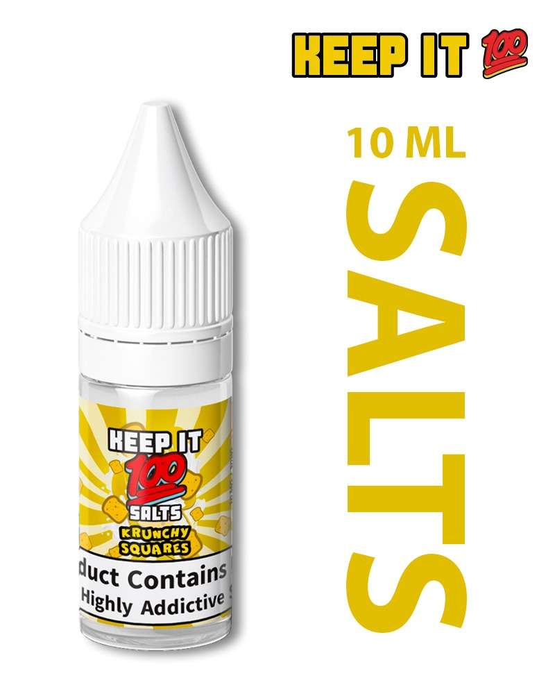 Keep It 100 Nic Salt - Krunchy Squares - 10ml - 10mg | Vape And Go