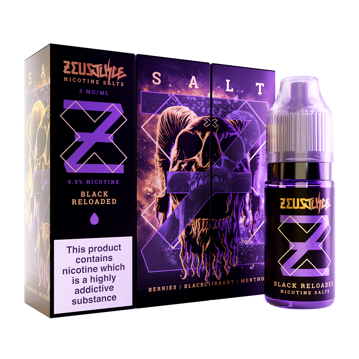 Black Reloaded Nic Salt E-Liquid by Zeus Juice 10ml