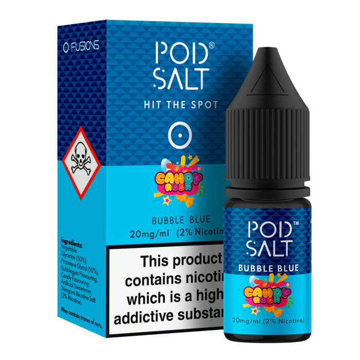  Candy Rush (Bubble Blue) Nic Salt E-Liquid by Pod Salt 10ml 