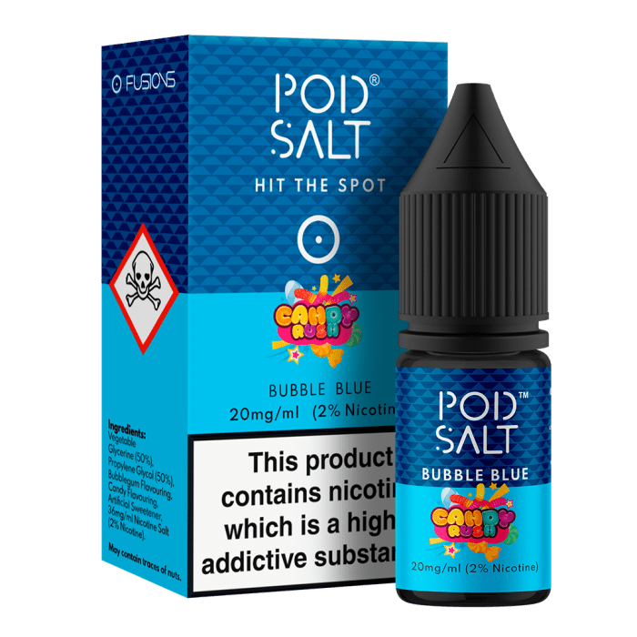 Candy Rush (Bubble Blue) Nic Salt E-Liquid by Pod Salt 10ml