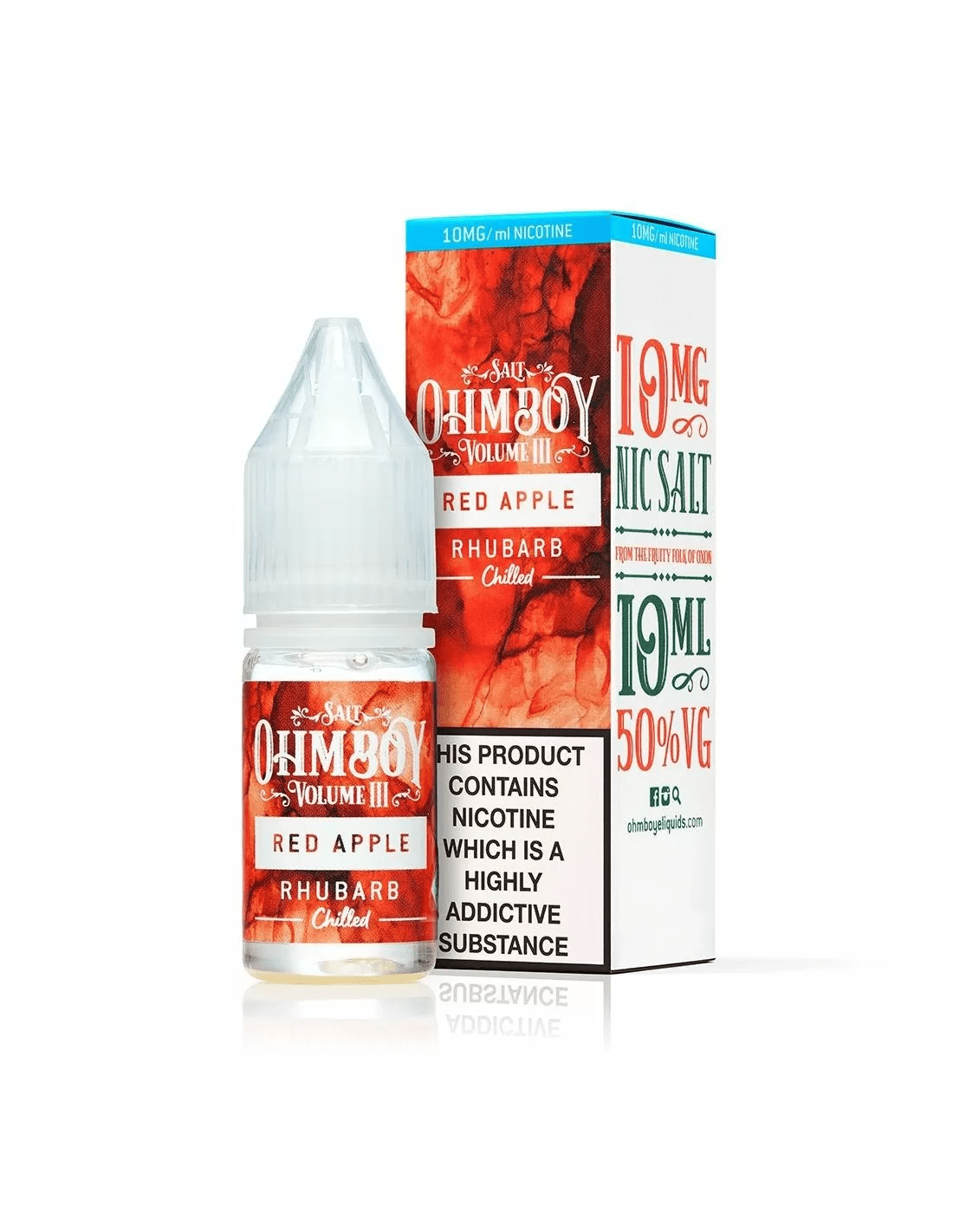 Red Apple Rhubarb Chilled Nic Salt E-Liquid by Ohm Boy Volume III 10ml