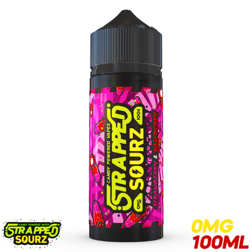 Strapped Sourz E Liquid - Strawberry & Raspberry - 100ml