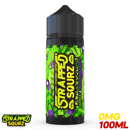 Strapped Sourz E Liquid - Apple & Blackcurrant - 100ml