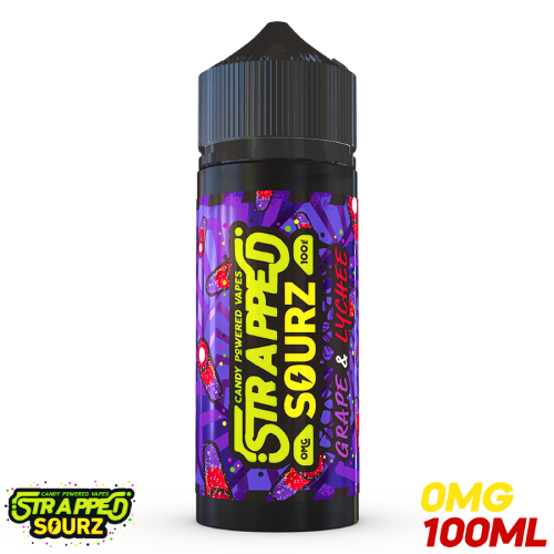 Strapped Sourz E Liquid - Grape & Lychee - 100ml