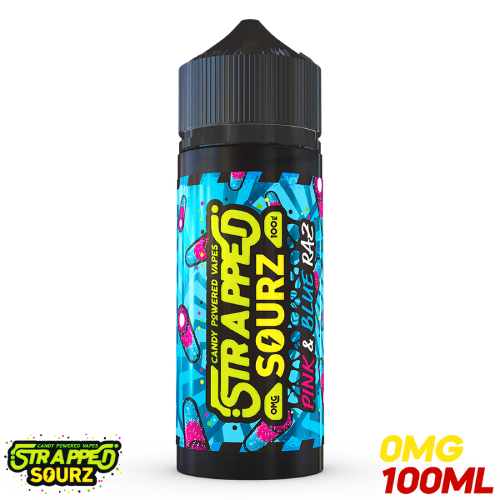 Strapped Sourz E Liquid - Pink & Blue Raz - 100ml