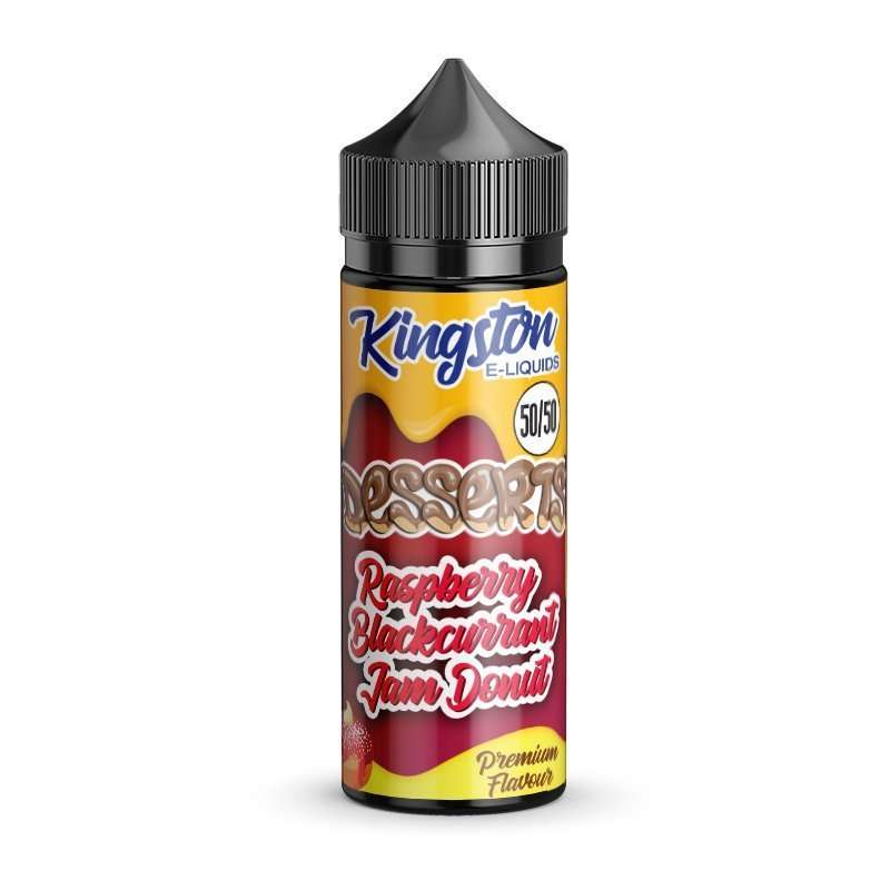 Kingston Desserts 50/50 - Raspberry Blackcurrant Jam Donut - 100ml