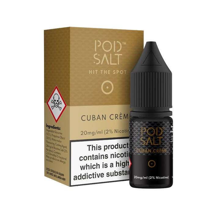 Cuban Creme Nic Salt E-Liquid by Pod Salt 10ml