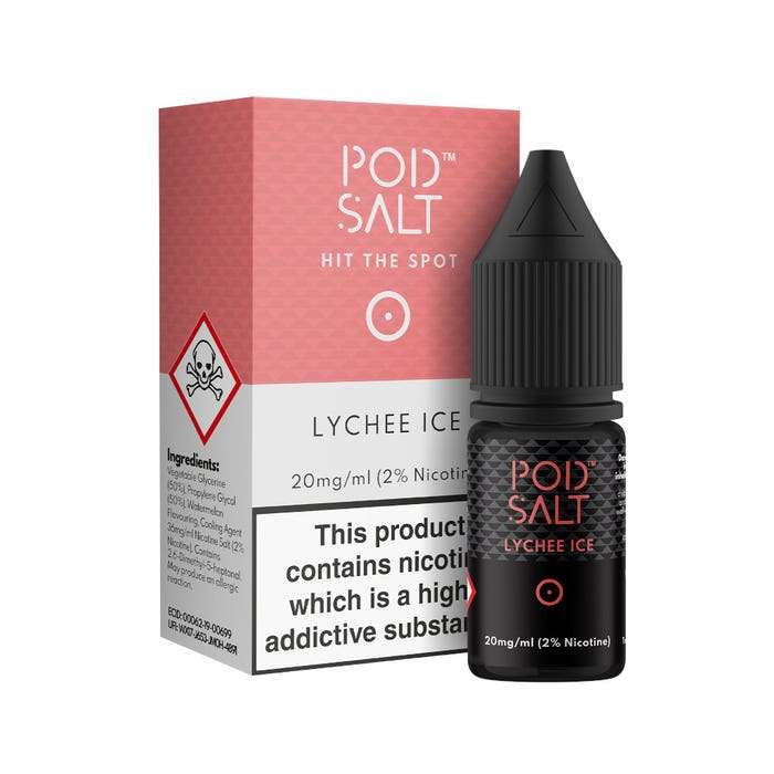 Lychee Ice Nic Salt E-Liquid by Pod Salt 10ml