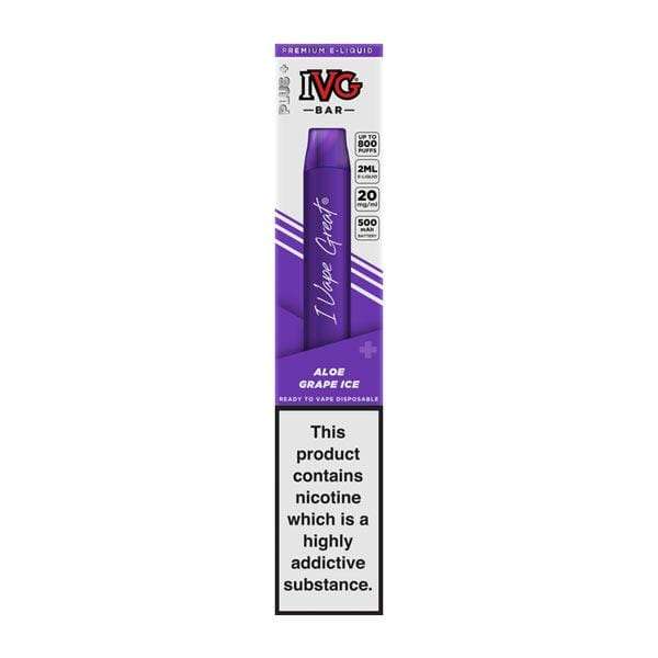 IVG Bar Disposable Vape - 20mg (2ml) (800 Puffs) - Aloe Grape Ice