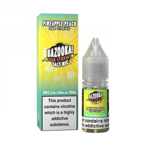 Pineapple Peach Sour Straws Nic Salt E-Liquid by Bazooka 10ml