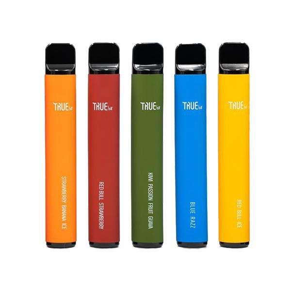  Zero Nicotine True Bar Disposable Vape Pen – 0mg (600 puffs) - Strawberry Energy Ice (Expired 26/11/2023) 