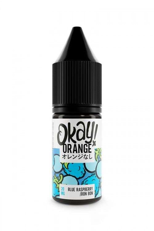  Blue Raspberry Nic Salt E-Liquid by Okay ! Orange 10ml 