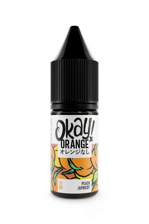  Peach Apricot Nic Salt E-Liquid by Okay ! Orange 10ml 