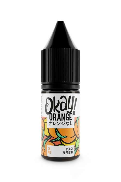 Peach Apricot Nic Salt E-Liquid by Okay ! Orange 10ml