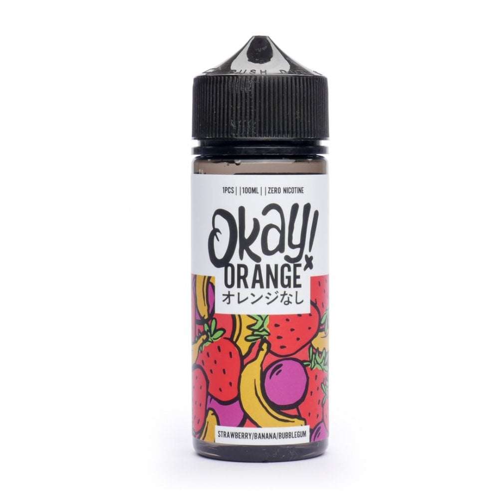 Okay ! Orange E Liquid - Strawberry Banana Bubblegum - 100ml 