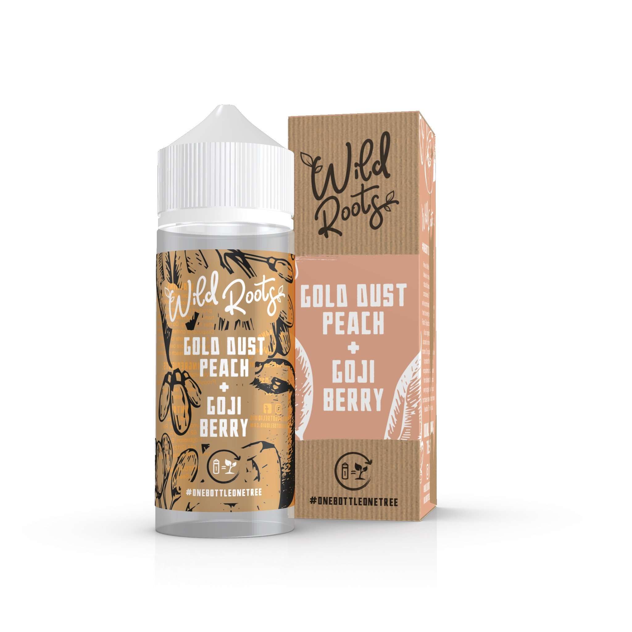 Wild Roots E Liquid - Gold Dust Peach & Goji Berry - 100ml