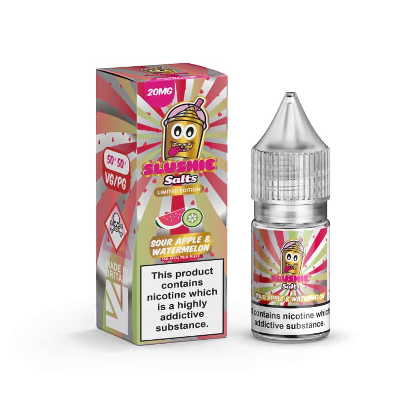 Sour Apple & Watermelon Nic Salt E-Liquid by Slush Slushie Salts 10ml