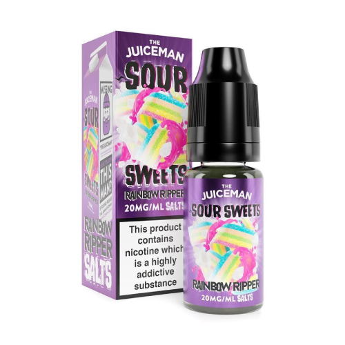  Rainbow Ripper Nic Salt E-Liquid by The Juiceman Sour Sweets 10ml 