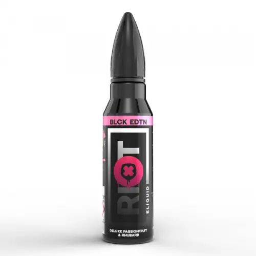 Riot Squad E Liquid Black - Deluxe Passionfruit & Rhubarb - 50ml