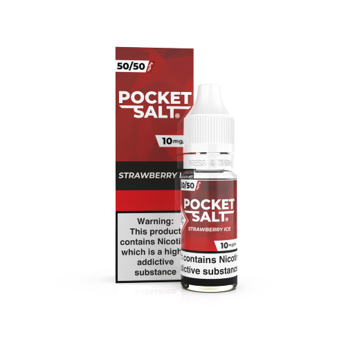  Strawberry Ice Nic Salt E-Liquid by Pocket Salt By Drip Hacks 10ml 